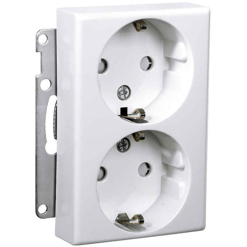 ELKO RS Nordic 2-osainen pistorasia 16 A / 250 V – upotus, valkoinen-2504083