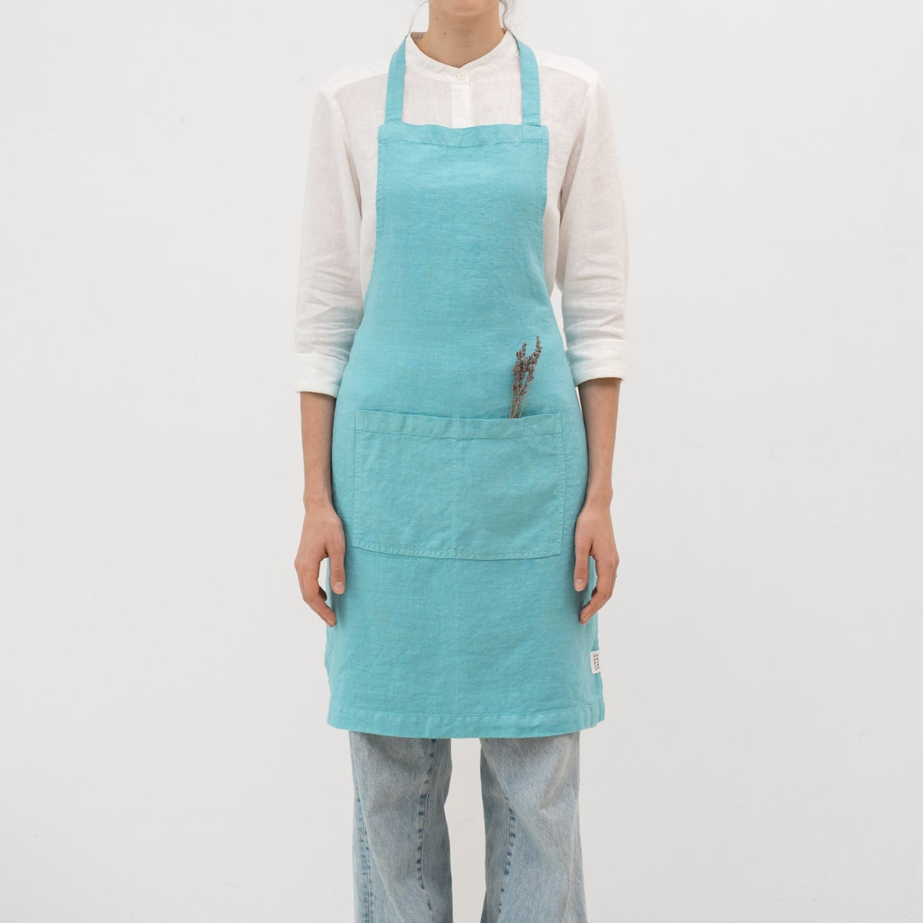 Esiliina kahdella etutaskulla Linen Tales - Coastal Blue