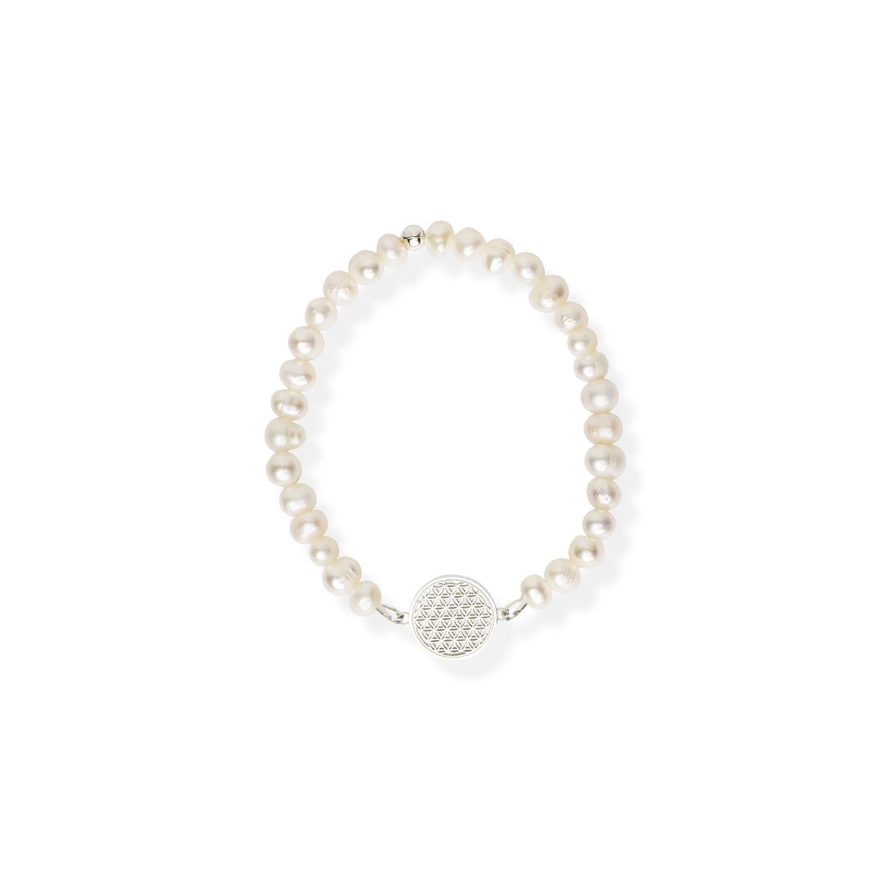 Flower Of Life Bracelet S – White Pearl