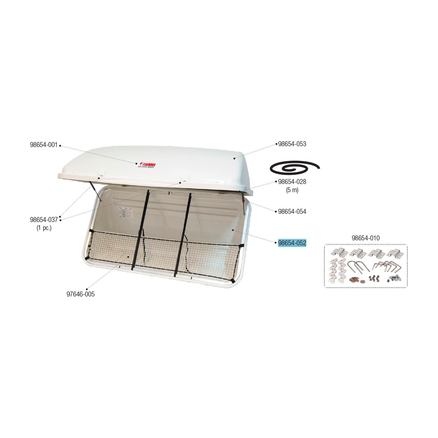 Fiamma-vaihtolattia ja -kehys, sopii Ultra Box 360 | 98654-052