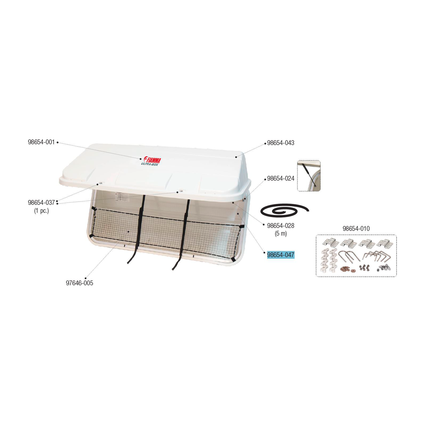 Fiamma-vaihtolattia ja -kehys, sopii Ultra Box 500 | 98654-047