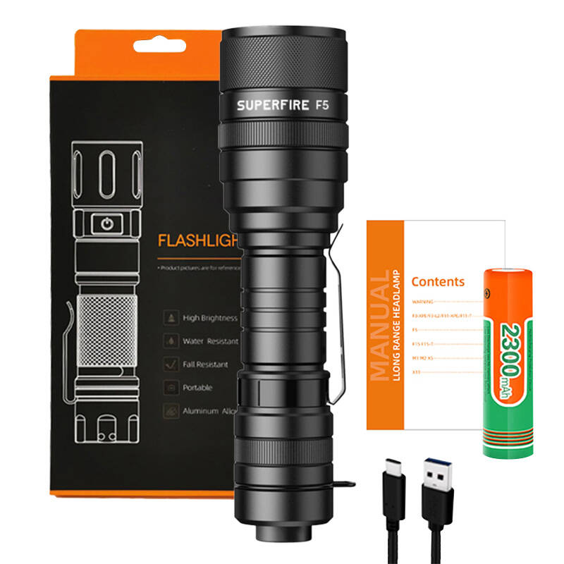 Flashlight Superfire F5, 1100lm, USB - Kotikauppa