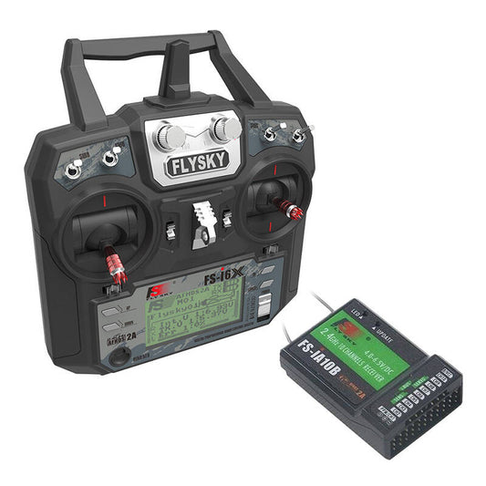 FlySky kit FS-i6X transmitter + iA10B receiver, 10 channels AFHDS 2A. - Kotikauppa