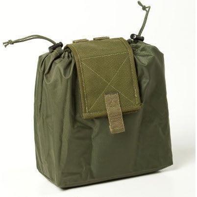 Foldable empty tray pouch, 25 cm - military green - Kotikauppa