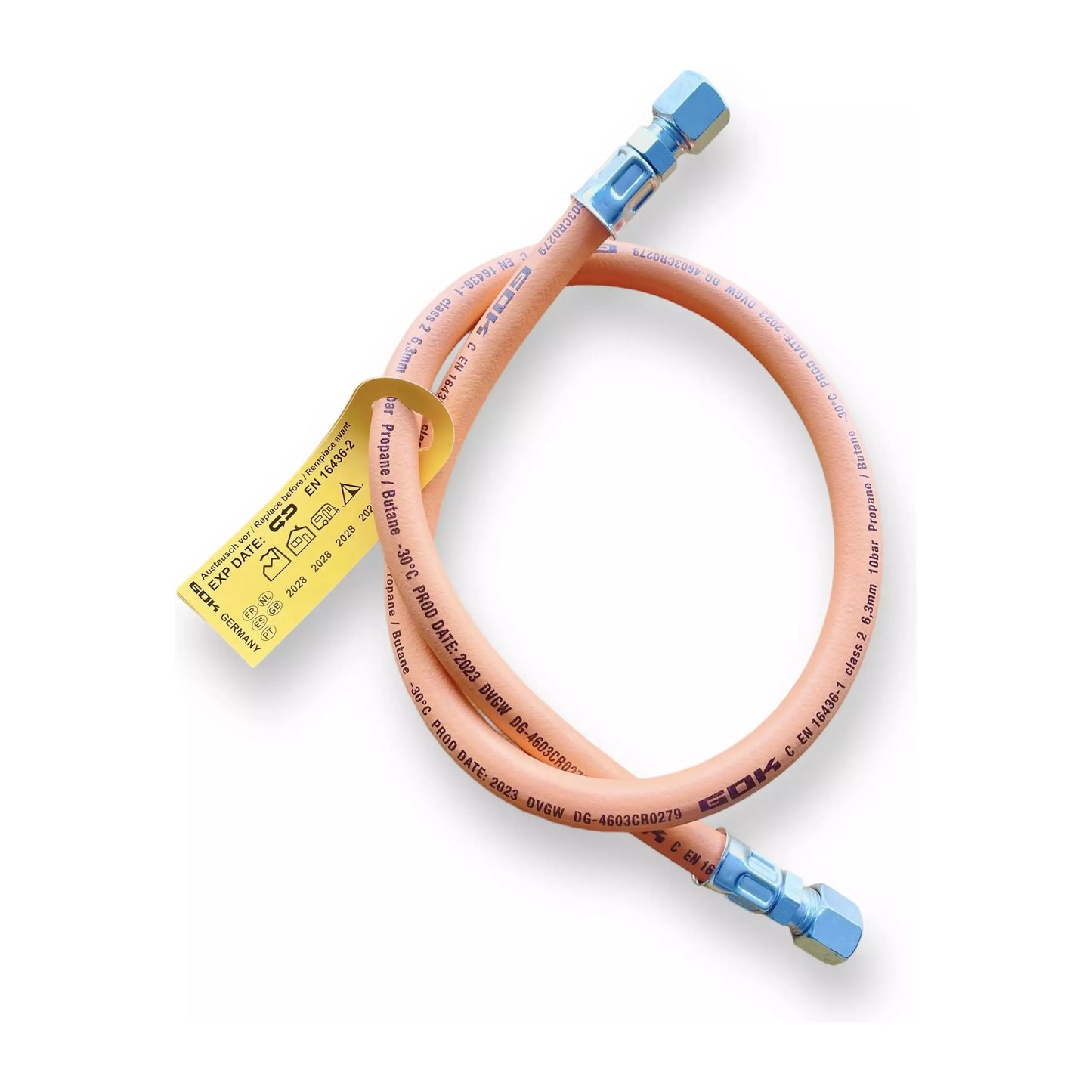 Gok kaasuletku PS 10 bar, 750mm, RVS 8 x RVS 8 x 750 - Kotikauppa-0441750-441750