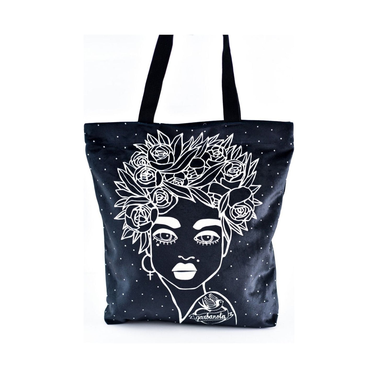 HANDBAG NAOMI WITH FLORAL HAIRCUT - BLACK - Kotikauppa