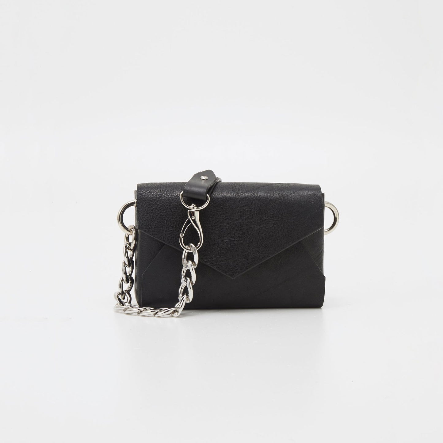 Handmade Leather Envelope Bag - Black - Kotikauppa