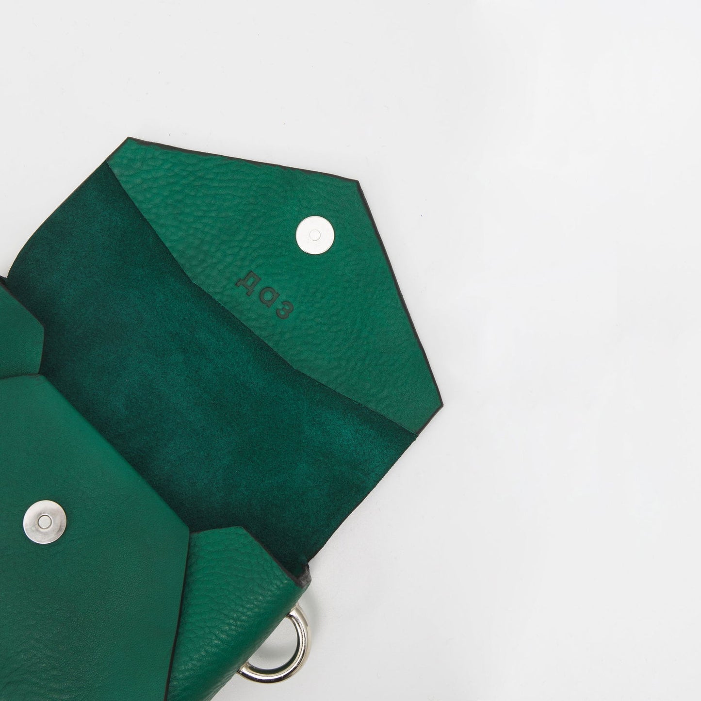 Handmade Leather Envelope Bag - Green - Kotikauppa