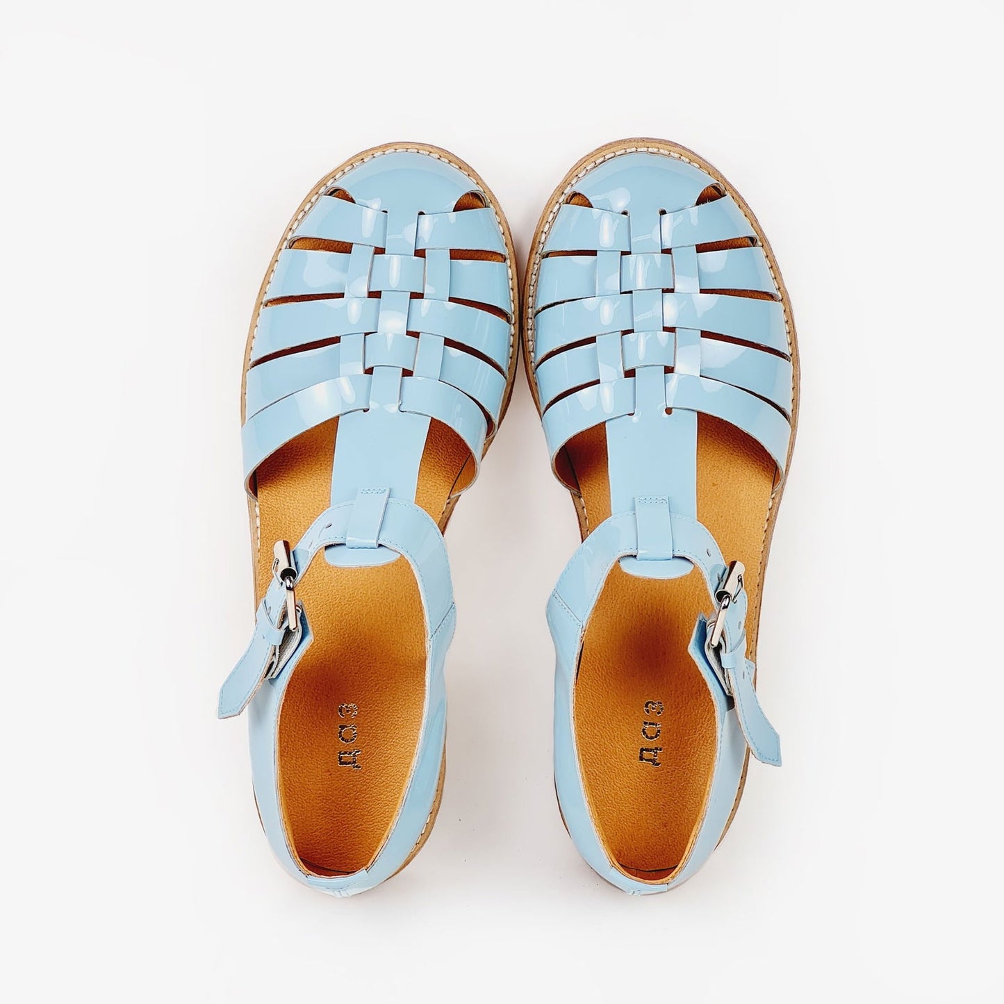 Handmade Leather Fisherman Sandals - Light blue - Kotikauppa