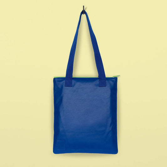 Handmade Leather Tote - Royal Blue - Kotikauppa