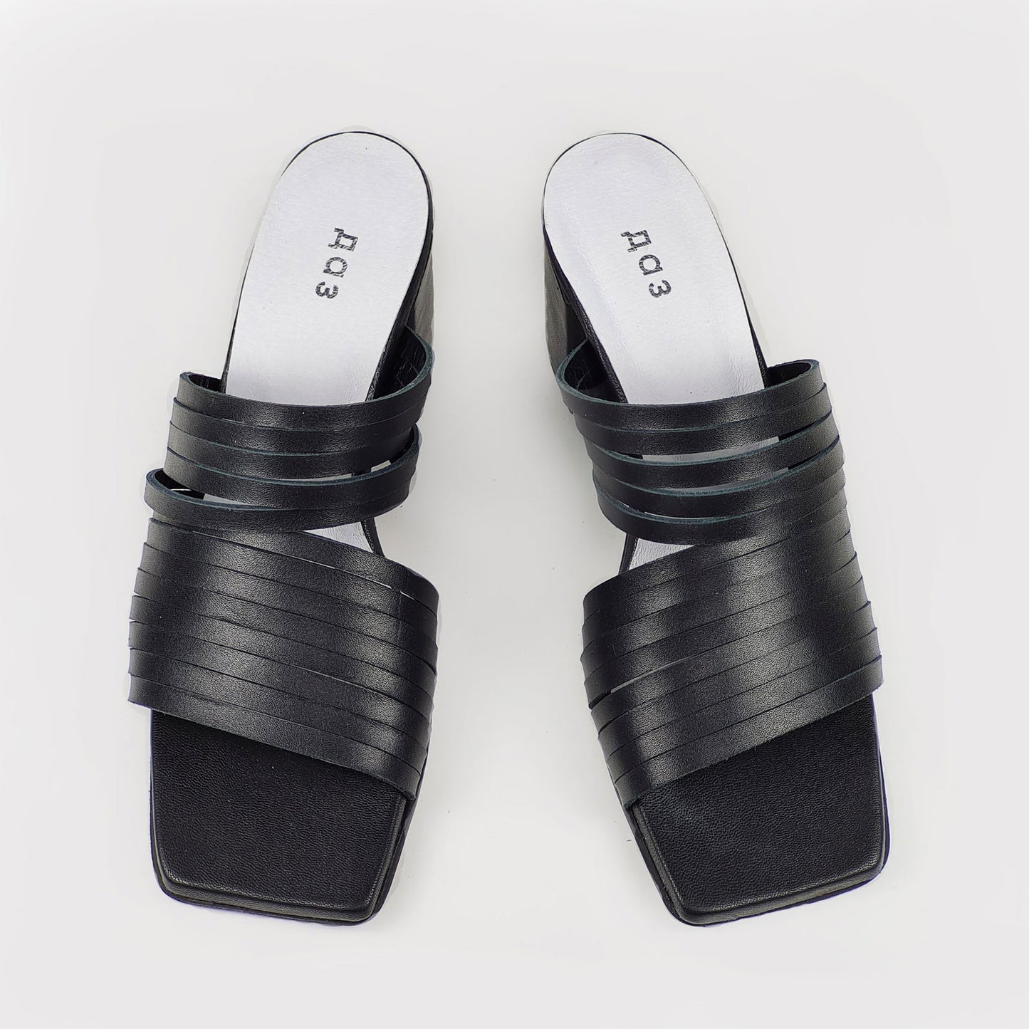 Handmade Strappy Matt Leather Sandals - Black - Kotikauppa