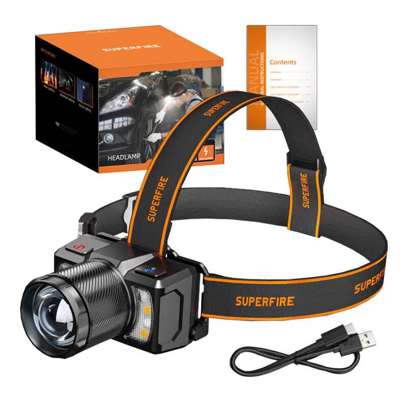 Headlight Superfire HL25, 700lm, USB-C - Kotikauppa