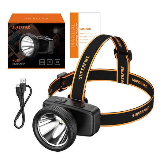Headlight Superfire HL55, 150lm, USB-C - Kotikauppa