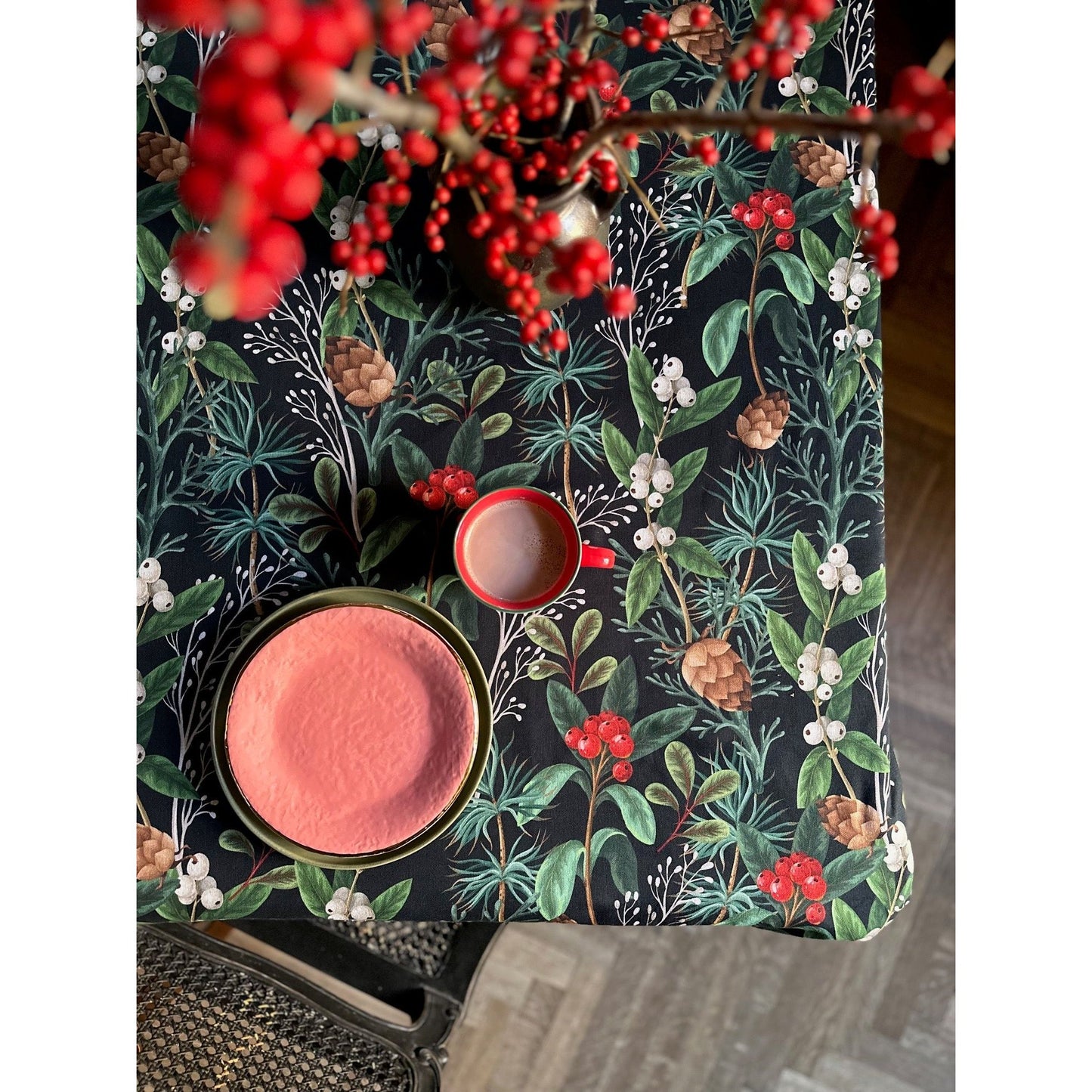 Festive Motive Christmas forest Rectangular Tablecloth