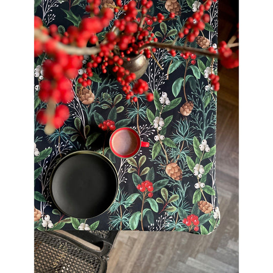 Festive Motive Christmas forest Rectangular Tablecloth