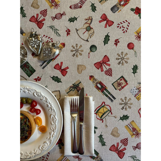 Festive Motive Christmas Story Rectangular Tablecloth