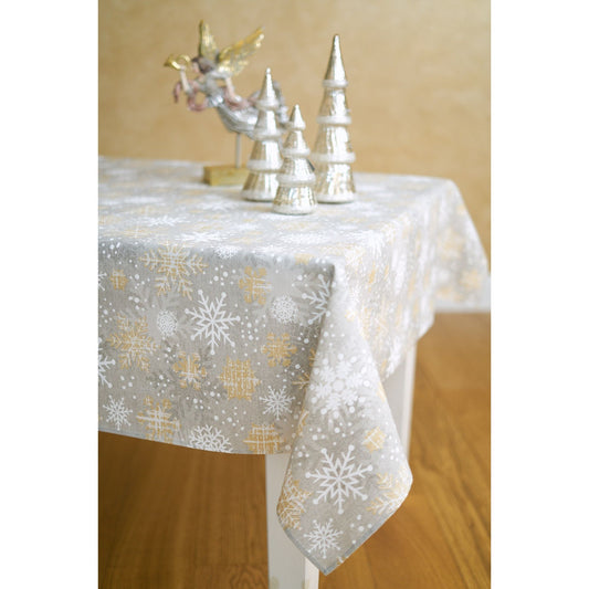 Winter Motive Snowflakes Rectangular Tablecloth