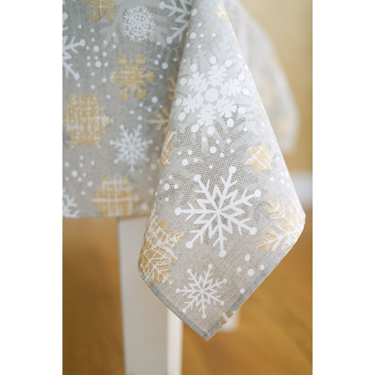 Winter Motive Snowflakes Rectangular Tablecloth
