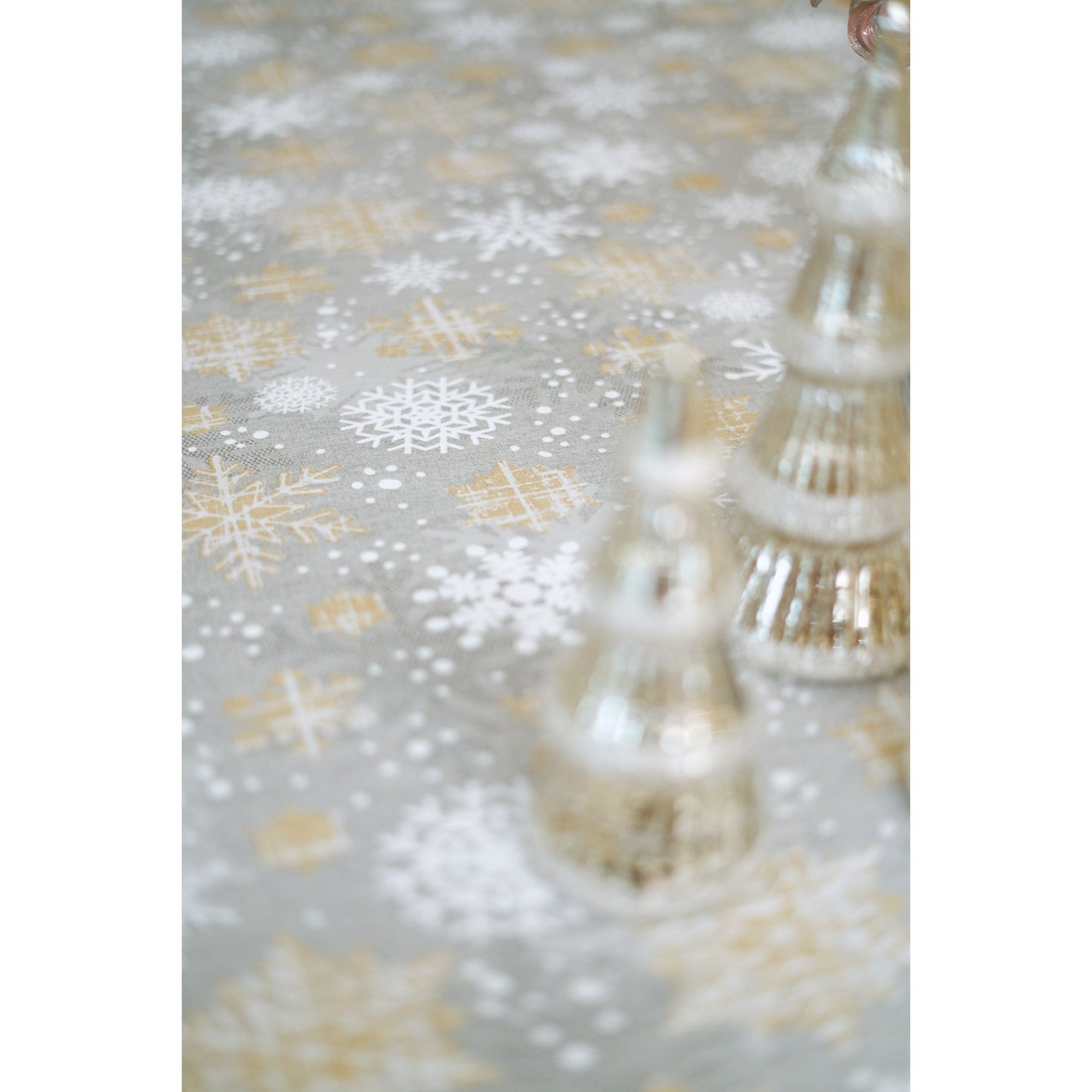 Winter Motive Snowflakes Rectangular Tablecloth