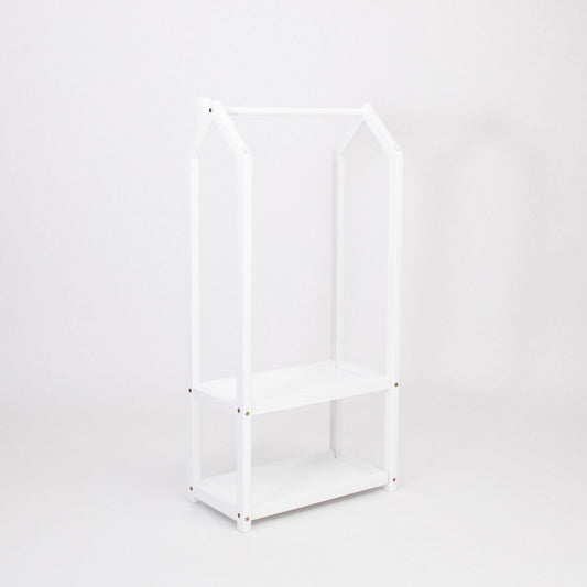 House Shaped Clothing Rack with Storage - Kotikauppa