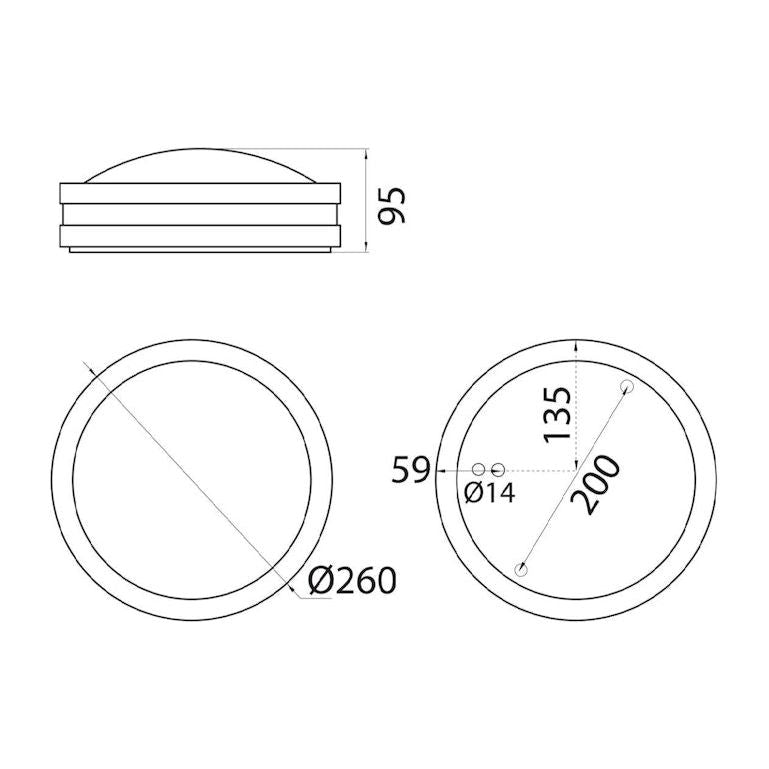 PIHAPIIRIVALAISIN LUMIA AVN260 IP54 60W E27 PC O VALKOINEN
