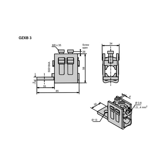 LIITINPAKKAUS ABB OZXB3 95...185mm Al/Cu 3KPL