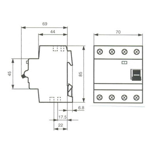 VIKAVIRTASUOJAKYTKIN ABB F204A 4x40A 30mA A-TYYPPI