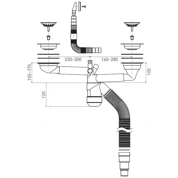KEITTIÖVESILUKKO PREVEX 12660 2-OSAINEN KORIPOHJAVENT