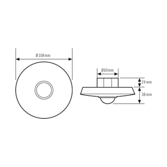 LÄSNÄOLOTUNNISTIN ESYLUX PD-C360i/8m ORJA VALKOINEN