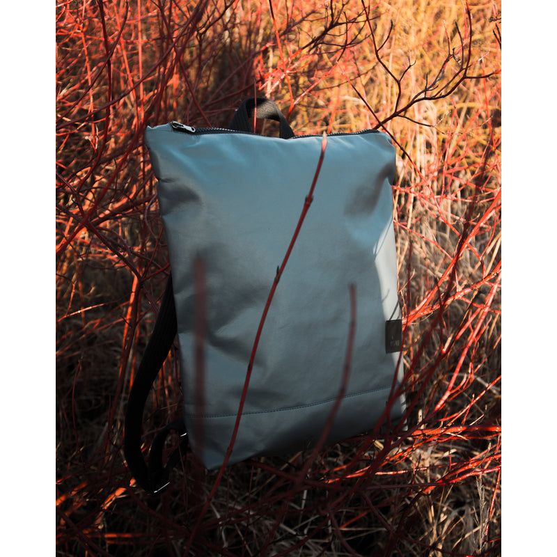 Faux Leather Backpack - Grey