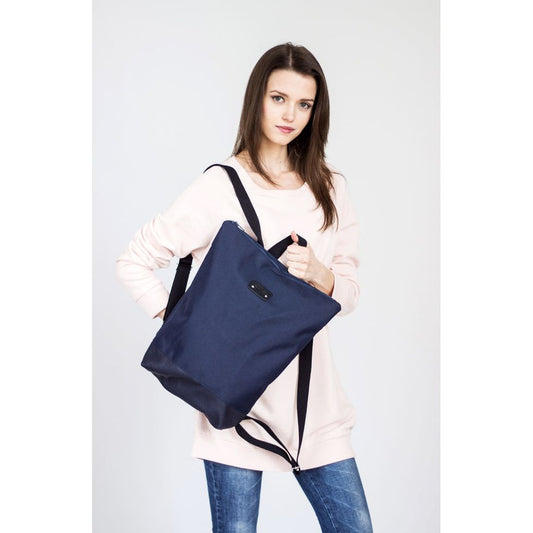 Waterproof Backpack with Blue Leather Bottom