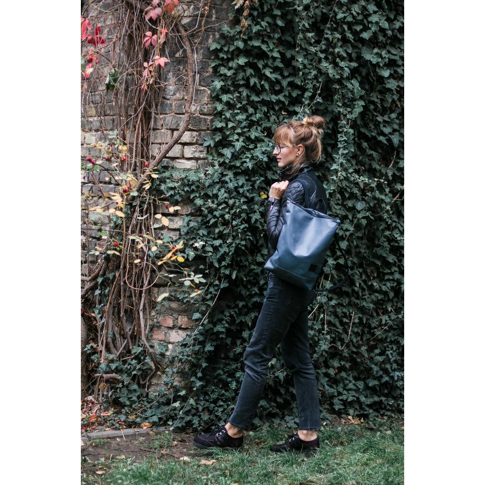 Faux Leather Backpack - Grey