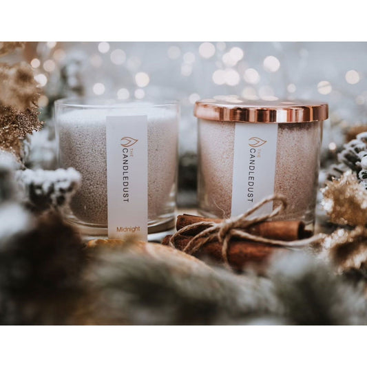 Jauhemainen lasikynttilä 160g (Rhubarb Sparkle) - Kotikauppa