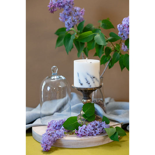 Käsintehty soijavahakynttilä laventelin tuoksulla - Valkoinen