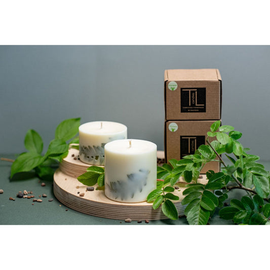 Käsintehty soijavahakynttilä sitruunaruohon tuoksulla