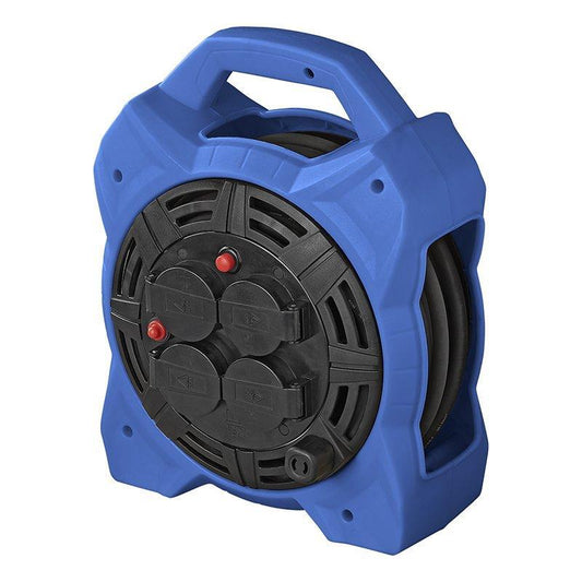 Kaapelikela Schuko nelipaikkainen 15m 3x1,5mm² LED-valaisimella - Kotikauppa