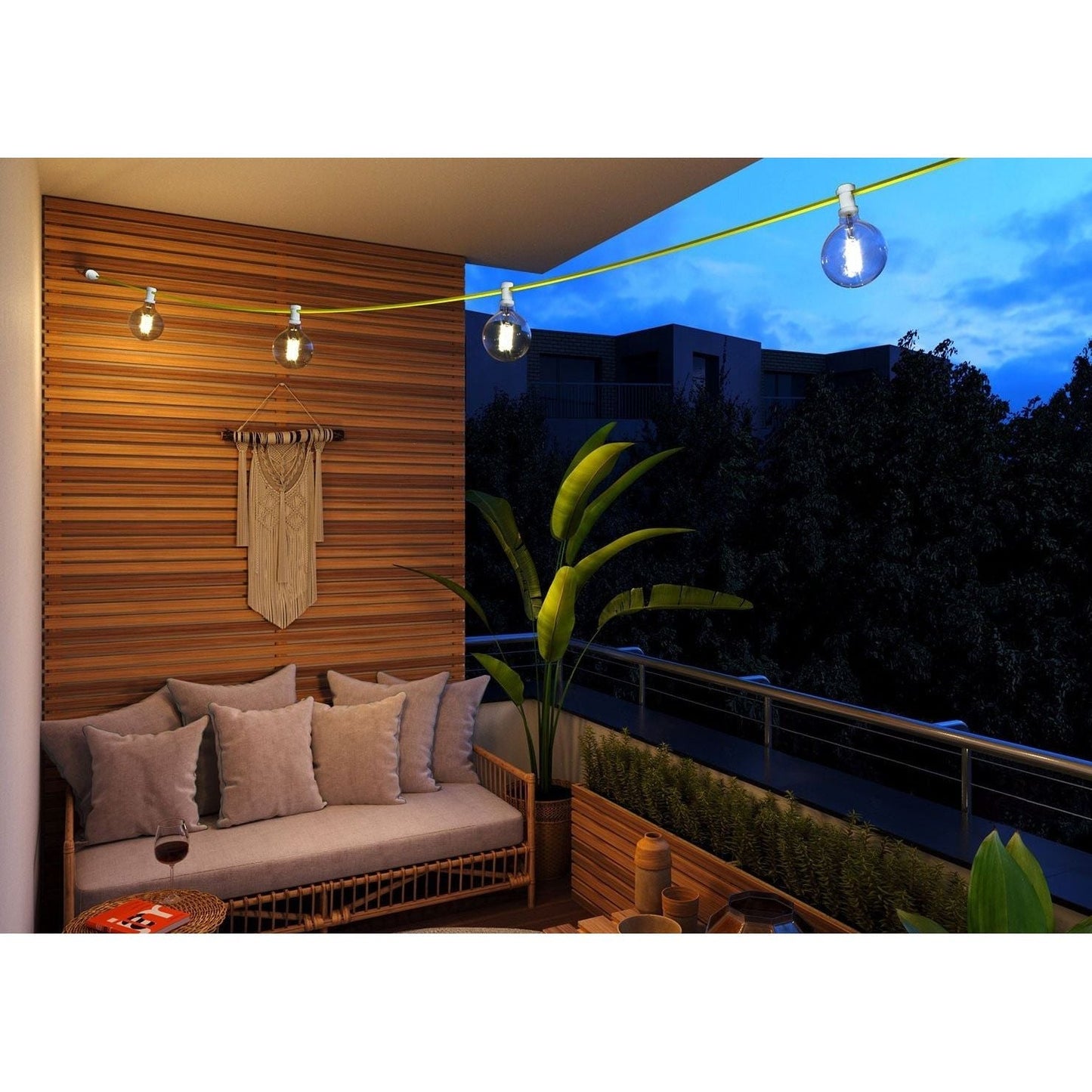 Käyttövalmis 12,5 m Lumet String Light -sarja valkoisilla liittimillä (E27, useita värejä) - Kotikauppa