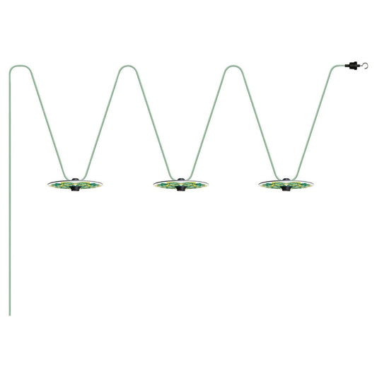 Lumet System ulkovalosarja 3:lla lampulla ja 10 m kangaskaapelilla (E27, useita värejä)
