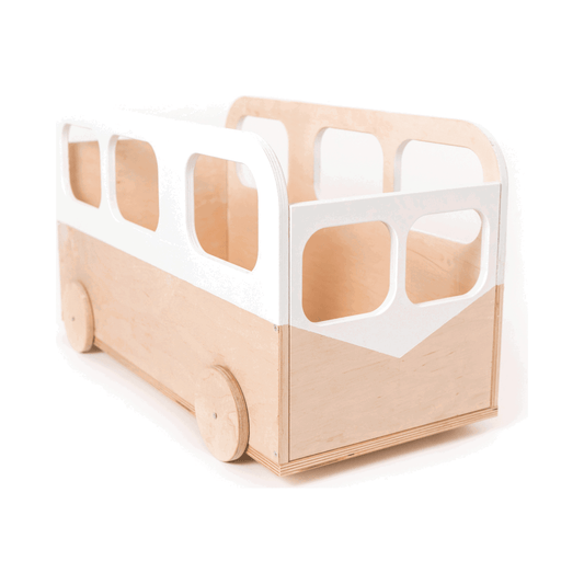 Kids Toy Storage Box on Wheels - Bus - Kotikauppa