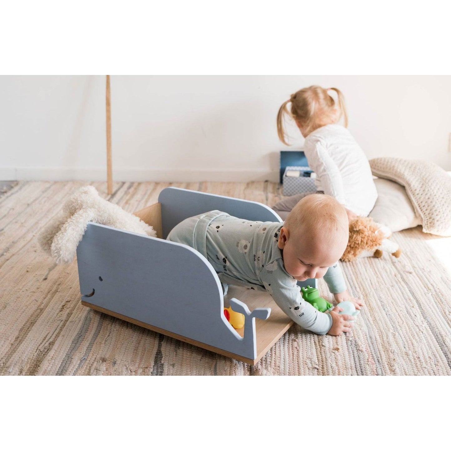 Kids Toy Storage Box on Wheels - Whale - Kotikauppa