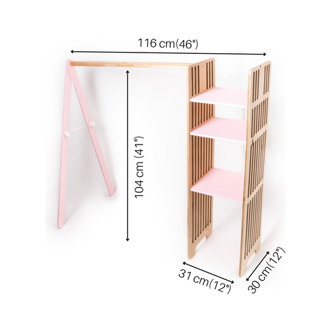 Kids Wooden Clothing Rack - Kotikauppa