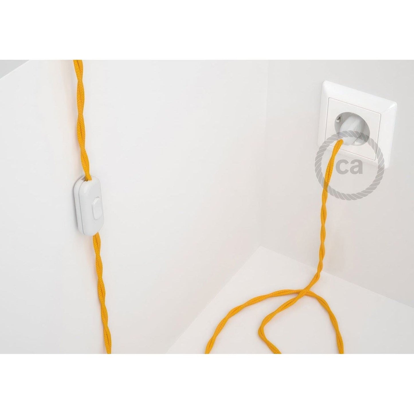 Kierretty rayon-virtajohto valkoisella kytkimellä 1,80m (useita värejä) - Kotikauppa