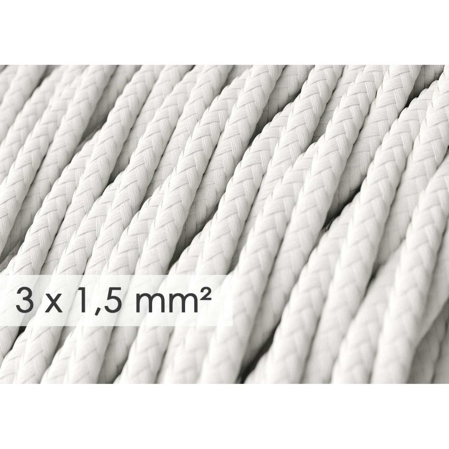 Kierretty sähkökaapeli rayon-kankaalla (3x1,5) Useita värejä - Kotikauppa