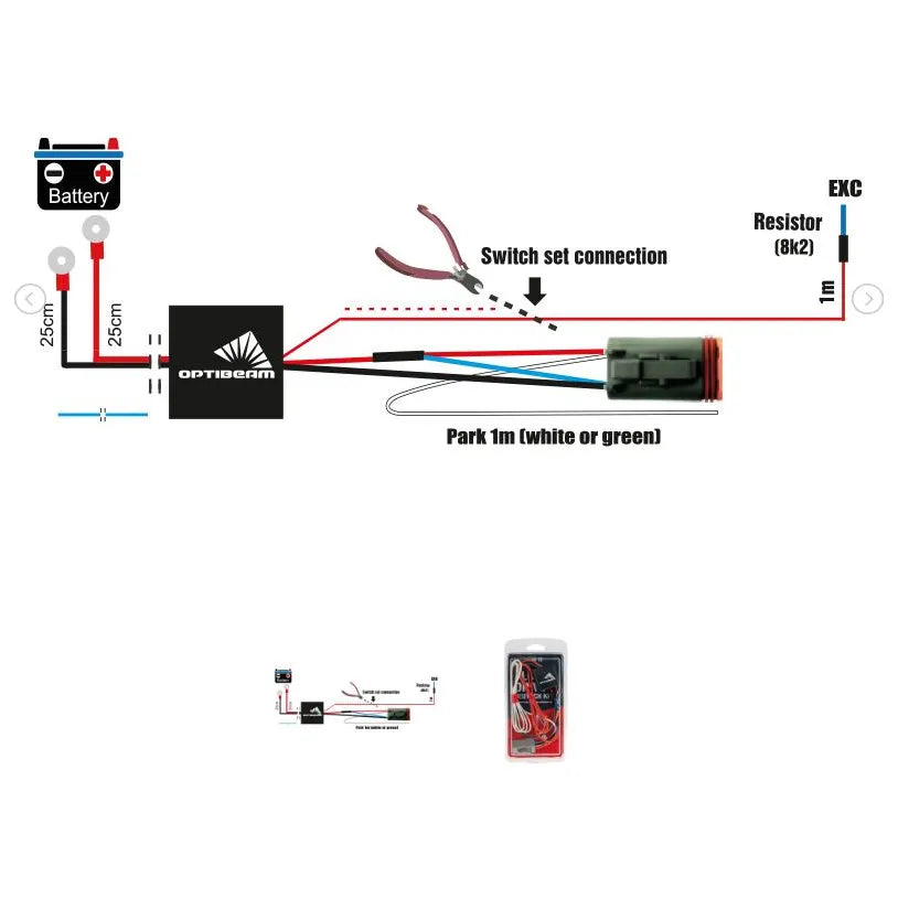 Kytkentäsarja lisävalolle 0900398 Optibeam Savage | 0900398DTP | 6438255400445 | Kotikauppa | Optibeam