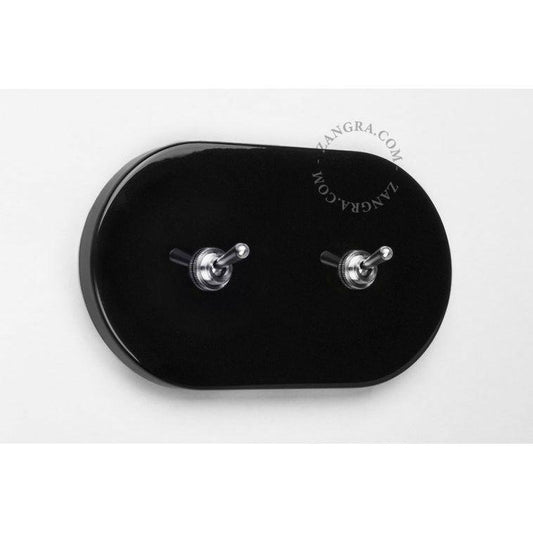 Kytkin kahdella messinkisellä vipukytkimellä IP20 (metallinen, soikea) Useita värejä - Kotikauppa