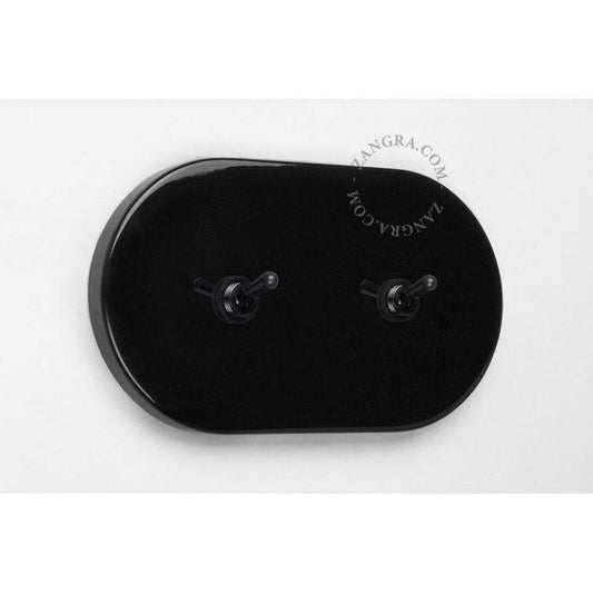 Kytkin kahdella mustalla vipukytkimellä IP20 (metallinen, soikea) Useita värejä - Kotikauppa