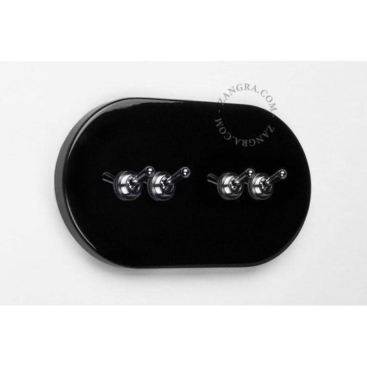 Kytkin neljällä messinkisellä vipukytkimellä IP20 (metallinen, soikea) Useita värejä - Kotikauppa