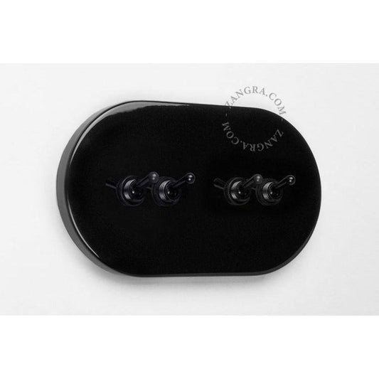 Kytkin neljällä mustalla vipukytkimellä IP20 (metallinen, soikea) Useita värejä - Kotikauppa