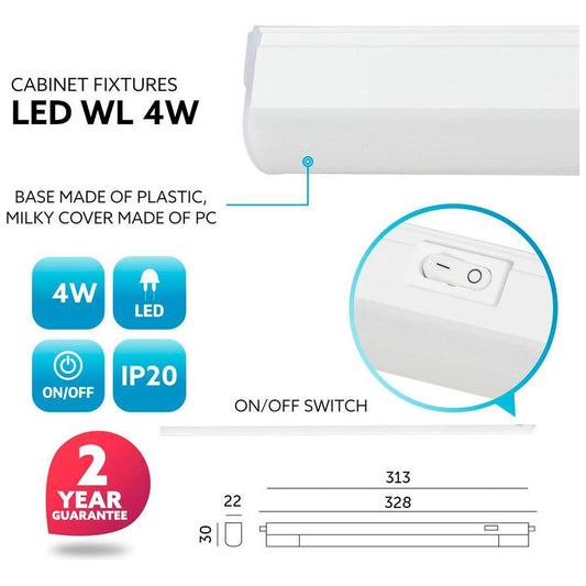 4W LED-yleisvalaisin WL - 40cm 4000K 440lm