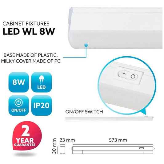 8W LED-yleisvalaisin WL - 60cm 4000K 880lm